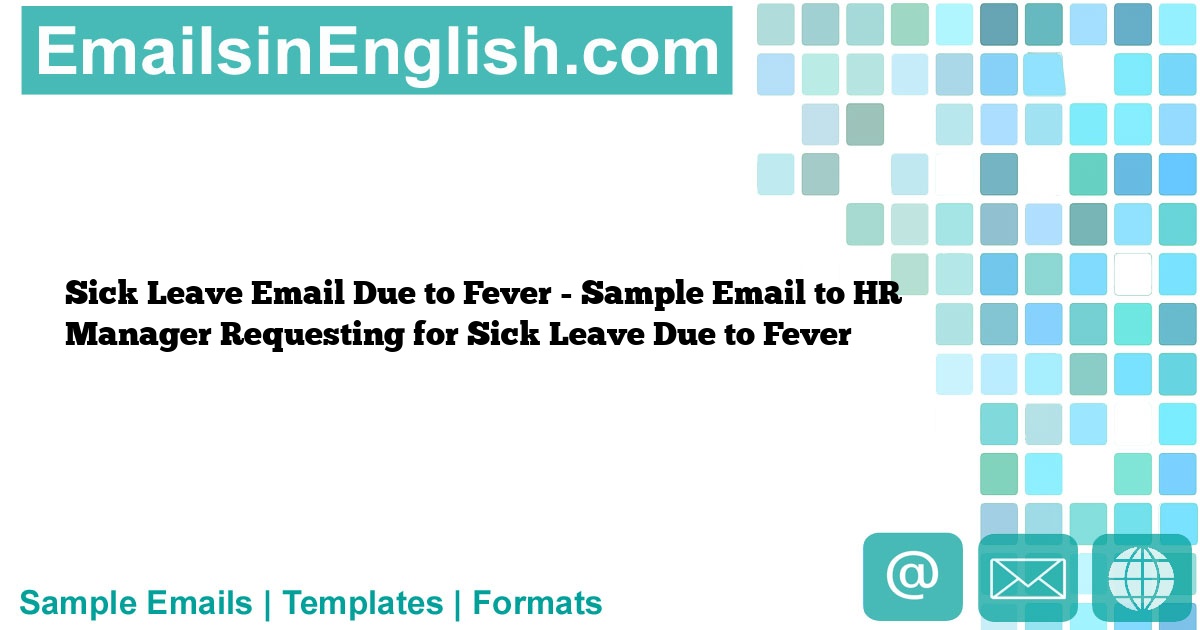 sick leave email due to fever